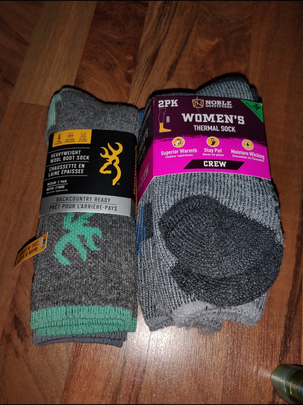 Women’s Thermal Crew Socks - Gray with Mint Accent